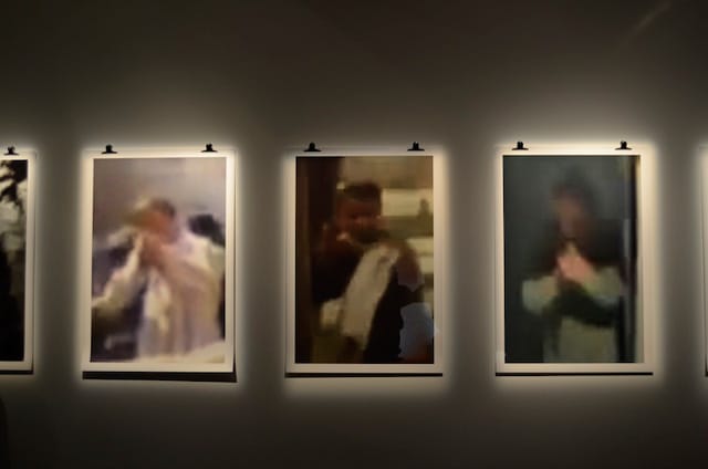 Rabih Mroue, "The Fall of a Hair, Part 3: Blow up" (2012), photographs, text, installation view at dOCUMENTA (13) (via sfeir-semler.com)