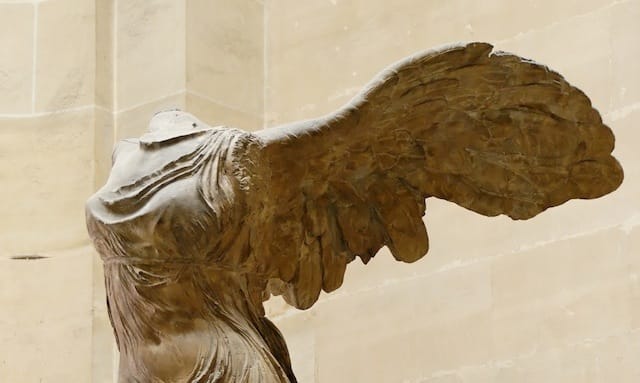 The Louvre's Nike of Samothrace, untouched by restorers since 1884, will be taken under public's wing in a new crowdfunding initiative (image via Wikimedia)