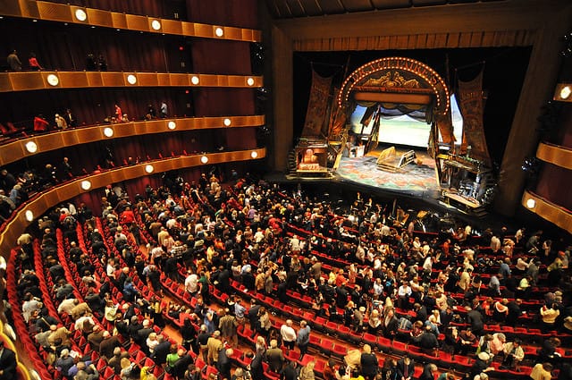 View of the crowd for the New York City Opera's 2008 production of "Candide" (photograph by Andre Stoeriko/Flickr user)