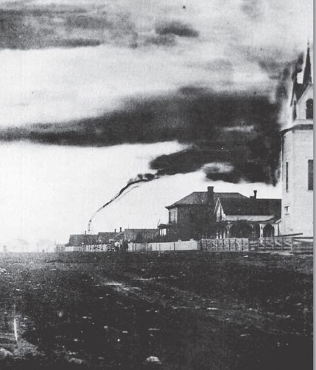 Photograph of an April 26, 1884 tornado near Garnett, Kansas (via Kansas 