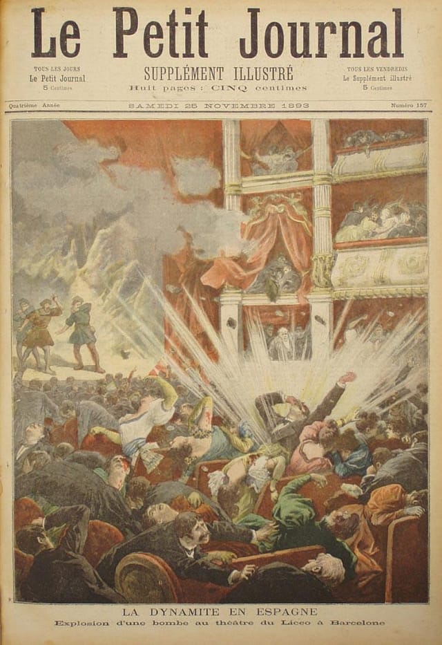 November 25, 1893: Explosion at the Barcelona opera by the anarchist Santiago Salvador Franch (via Wikimedia)