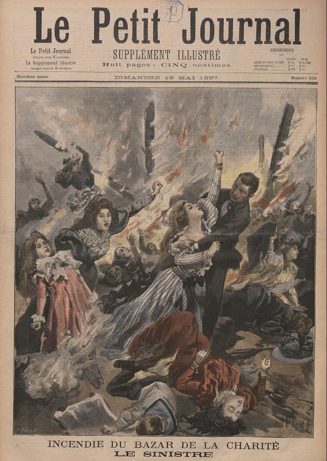 May 10, 1897: Explosion at the Bazar de la Charité, by Osvaldo Tofani and Fortuné Méaulle (via Wikimedia)