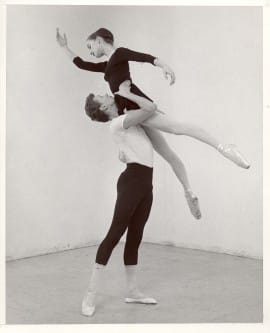 Pina Bausch with Koert Stuyf in Juilliard's 1960 production of Antony Tudor's "A Choreographer Comments" (Photo by Impact Photos, Juilliard Archives), April 1960