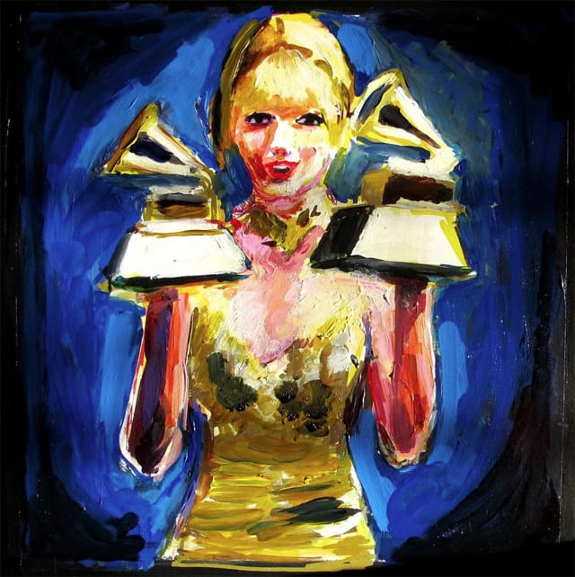 Elizabeth Grammaticas, who painted this work titled ""taylorswift: My two new friends!!!! I had so much fun tonight!!" (2012), is one of the many artists featured at the Fowler Project Space. (image via grammaticas.net)