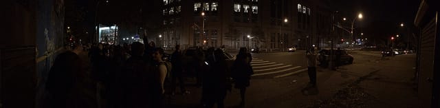 The scene around the Bronx Zoo work last night at roughly 9:30pm (click to enlarge)