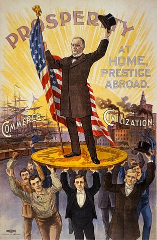 Campaign poster showing William McKinley, circa 1890s. (Source: Library of Congress