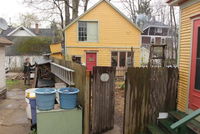 Outside the Beerhorsts' home, the carriage house