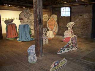 Broc Blegen, "Allen Ruppersberg, Big Trouble" (2010/2013),10 framed pigment prints on paper with cutouts and 15 standing sculptures of pigment on plywood, dimensions variable (click to enlarge)