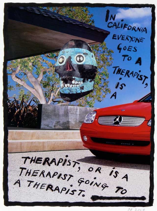 Derek Boshier, "In California Everyone goes to a Therapist" (2004), mixed media on paper