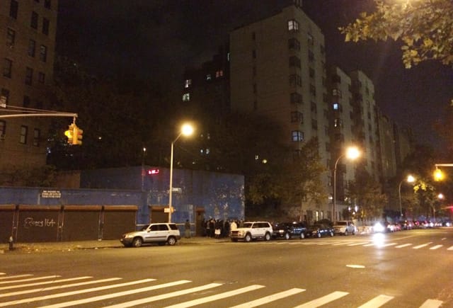 The Bronx Zoo piece last night in Highbridge, Bronx at around 9pm EDT. (all photos by the author for Hyperallergic unless otherwise noted)