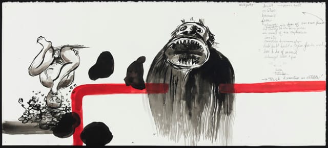 Diane Christiansen, "Drawing Stolen from John Henley and Others" (2013), Gouache on Paper (via kasiakaygallery.com)