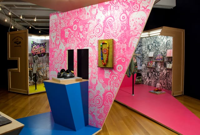 Mario Ybarra, Jr., in collaboration with The Fabric Workshop and Museum, Philadelphia,Books Of Drawings, Beyond Our Dreams, Blame Our Dads, Brains On Drugs, Better Off Dead, 2013. Installation detail. Photo Credit: Carlos Avendaño.