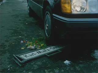 Jean-Luc Godard, film still from "Allemagne anné 90 neuf zéro" (Germany Year 90 Nine Zero) (1991) (click to enlarge)