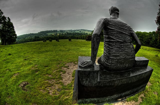 Henry Moore's "Draped Seated Woman" at Yorkshire Sculpture Park (photograph by Jon Jackson/Flickr user)