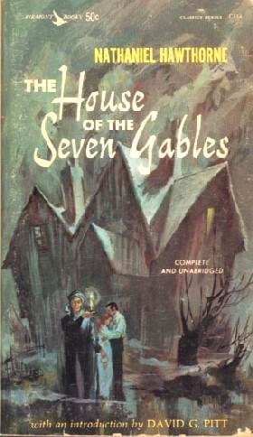 A vintage paperback cover of Nathaniel Hawthorne's "The House of Seven Gables"