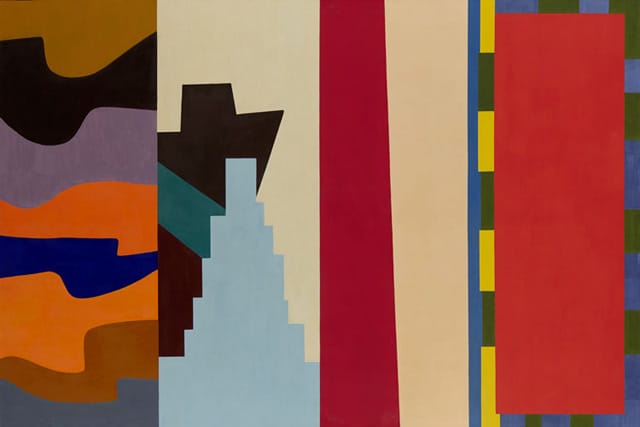 Shirley Jaffe, "Upside Down - New York" (1974), oil on canvas (125 x76.75in) (130 x 195cm)