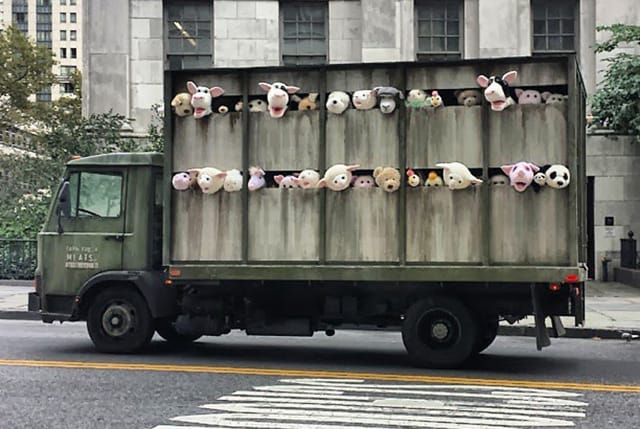 Banksy's latest … a "meat truck" (via banksy.co.uk)