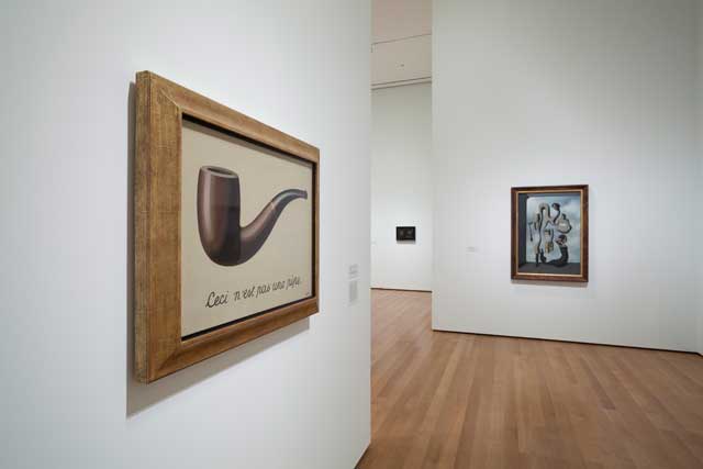 Installation view, "Magritte: The Mystery of the Ordinary, 1926–1938" at the Museum of Modern Art (© 2013 The Museum of Modern Art, New York) (photo by Jonathan Muzikar)