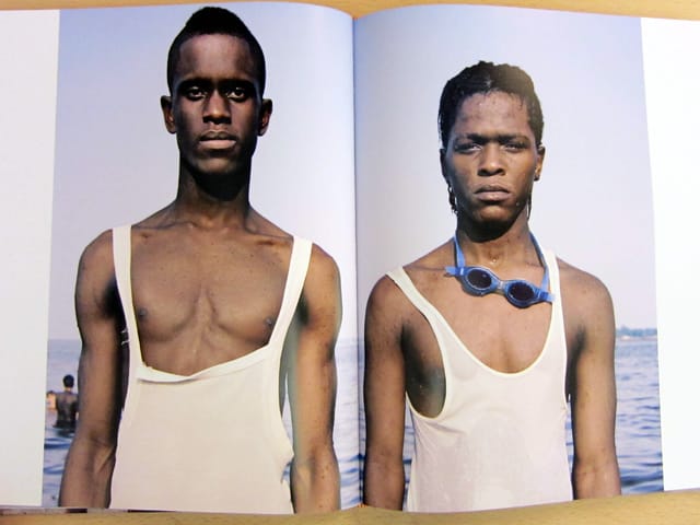 Portraits in "Orchard Beach: The Bronx Riviera" (photograph of the book by the author)