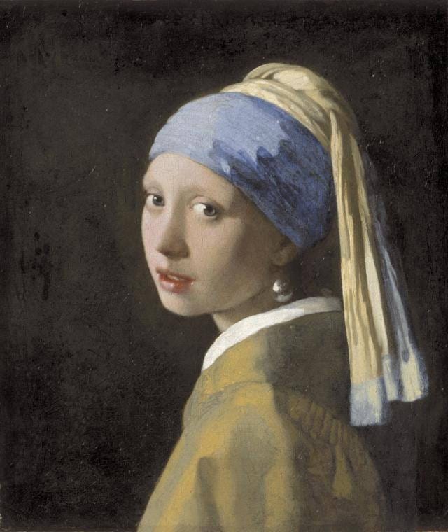 Johannes Vermeer, "Girl with a Pearl Earring" (c. 1665), oil on canvas, 44.5 x 39 cm, Mauritshuis, The Hague (via frick.org)