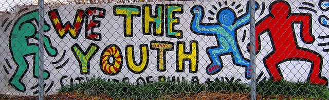 "We the Youth" mural by Keith Haring in Philadelphia (photograph by pwbaker/Flickr user)
