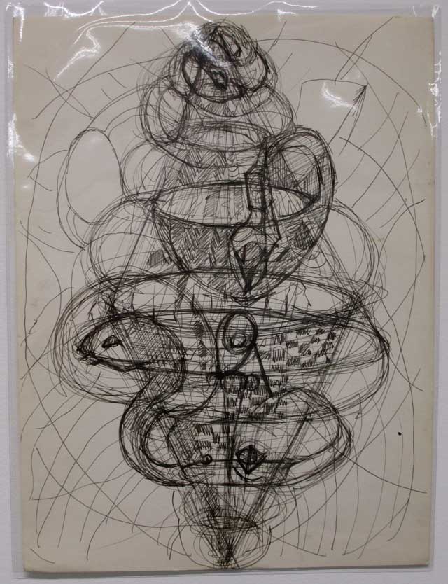 A drawing by Lionel Ziprin (photo by Eve Aschheim)