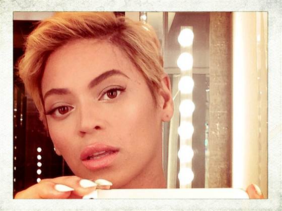 Beyonce's new haircut selfie via Today.com.