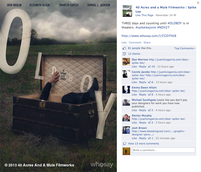 Garcia's poster posted on the 40 Acres and a Mule Facebook page and copyrighted by the company (via Facebook)