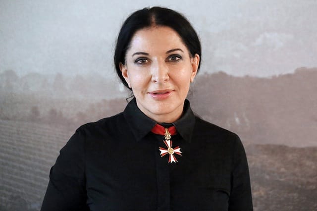 Marina Abramović (with the Austrian Decoration for Science and Art she recieved in 2008) at the screening of Marina Abramović: The Artist Is Present during the Vienna International Film Festival 2012, Gartenbaukino. Imavge via Wikipedia Commons.