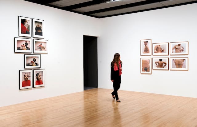 Ana Mendieta, "Untitled (Facial Hair Transplant)" (1972) and "Untitled (Glass on Body Imprints)" (1972) at ‘Ana Mendieta Traces’ exhibition, Hayward Gallery 2013 (all images courtesy Hayward Gallery)