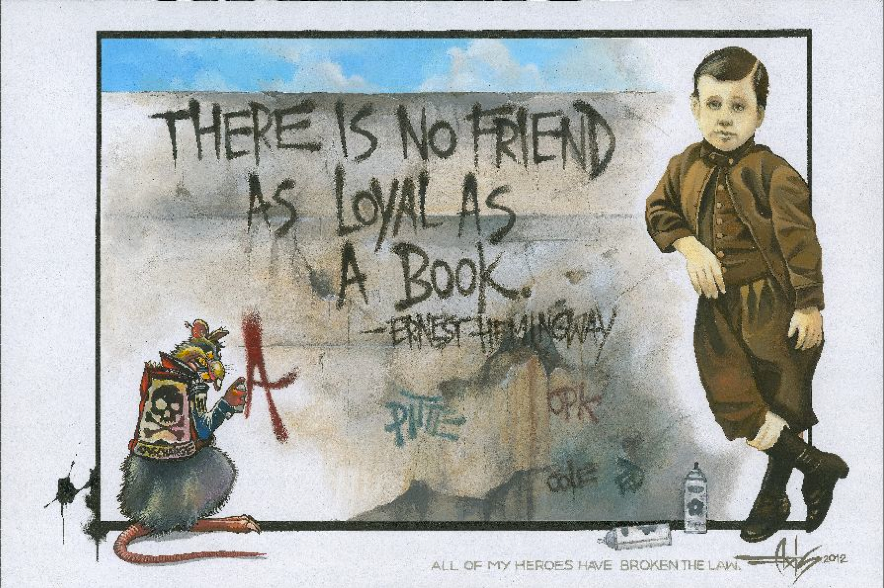 The first drawing in the LA Liber Amicorum comes from street artist Axis.