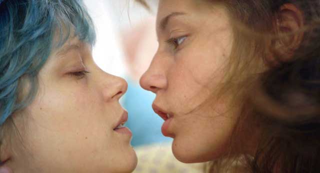 Léa Seydoux and Adèle Exarchopoulos star in "Blue Is the Warmest Color." (via seriousfilm.blogspot.com)