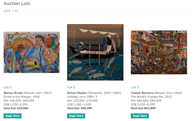 Items up for auction on Circle Art's web site.