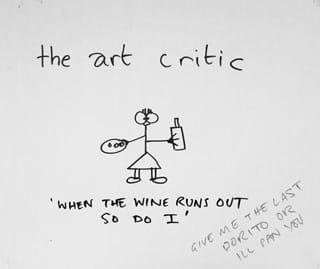 Artist Shaun Belcher knows what time it is for art critics. (via shaunbelcher.com)