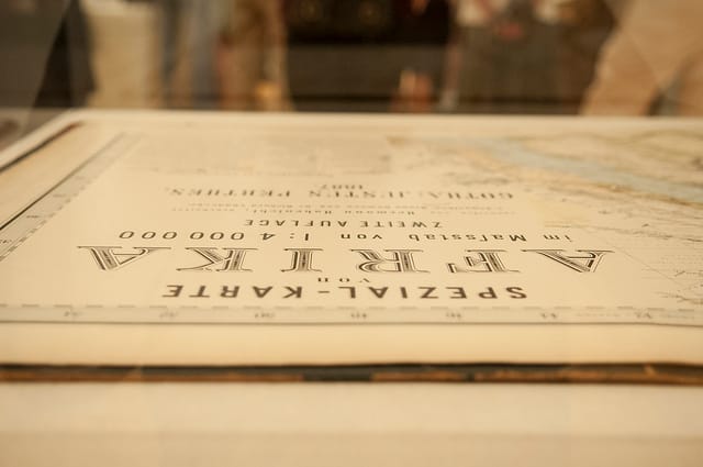 Map in "Defining Lines (Photo by J Caldwell, courtesy Nasher Museum of Art)