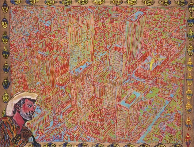 Peter Doig, "I think it's time…" (1982–1983), oil on canvas, 71 x 93 3/4 inches (180.5 x 238 cm)