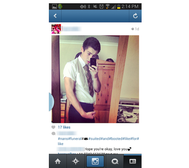 Flexing for the funeral selfie