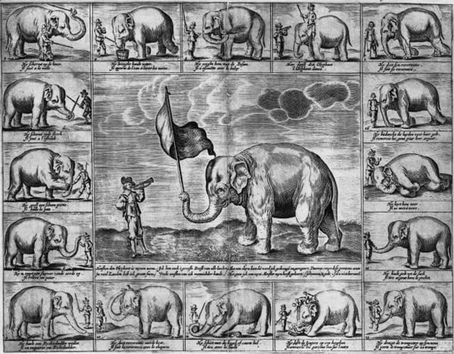 An engraving showing Hansken's skills (via Wikimedia)