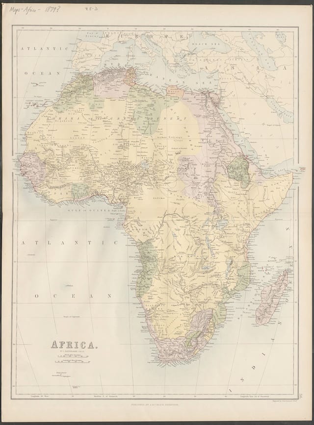 Map of Africa. Courtesy of the David M. Rubenstein Rare Book & Manuscript Library, Duke University.