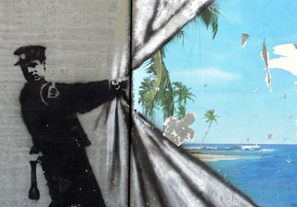 Banksy 2005, West Bank barrier in Israel. 