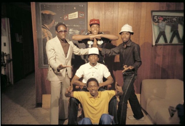 Charlie Chase, Grandmaster Caz, J.D.L., Easy A.D. and Almighty K.G. in "Wild Style" (via imdb.com)