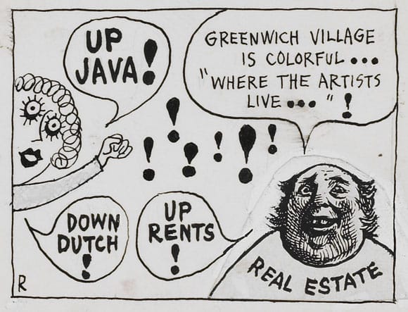 Ad Reinhardt's show that is up at David Zwirner until  is filled with classic commentary like this panel published on The New Yorker. “He basically likes to play with language …&nbsp;He uses language against its original intention. Where others may have been pompous, he was incredibly light and sharp. He makes fun of what others make fun of, but he’s so much more elegant and intelligent in his mockery,” show curator Robert Storr says.