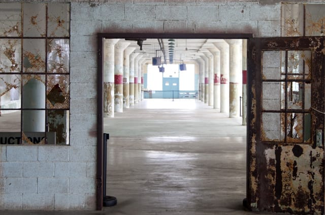 First floor of the New Industries Building at Alcatraz, site of the exhibition Ai Weiwei on Alcatraz (September 27, 2014â€“April 26, 2015); photo: Jan StÃ¼rmann, courtesy FOR-SITE Foundation