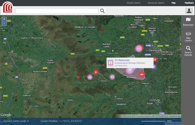 A screenshot of an overview of conservation sites in the UK.