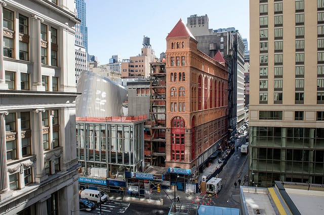 Corbin Building with the Fulton Center construction (via MTA)