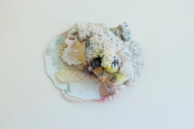 Sabina Ott, "a spectacle and nothing strange," (2013). Mirror, spray enamel, glitter, canvas, flashe, 31" x 29" x 12". All images courtesy of the artist unless otherwise noted.