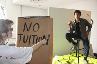 One of the art works created by Free Cooper Union activists during their occupationin Dec 2012. (via Free Cooper Union)