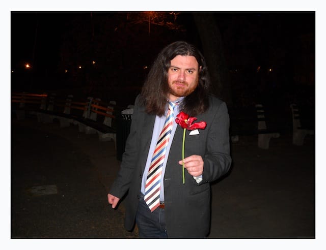 Jonathan Yegge poses in a photograph by his friend Chris Cobb, who acts as a mirror in this self-portraiture performative act