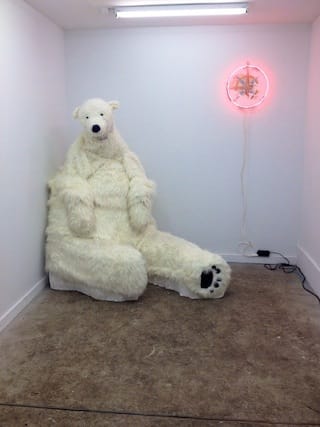 Diego Leclery as polar bear (photo by the author for Hyperallergic)