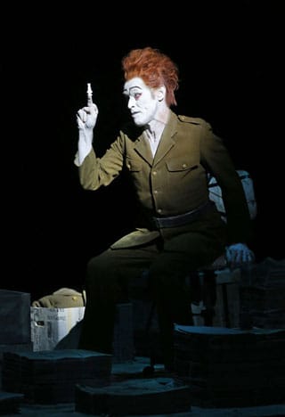 Willem Dafoe in "The Life and Death of Marina Abramović" (photo by Joan Marcus) (click to enlarge)